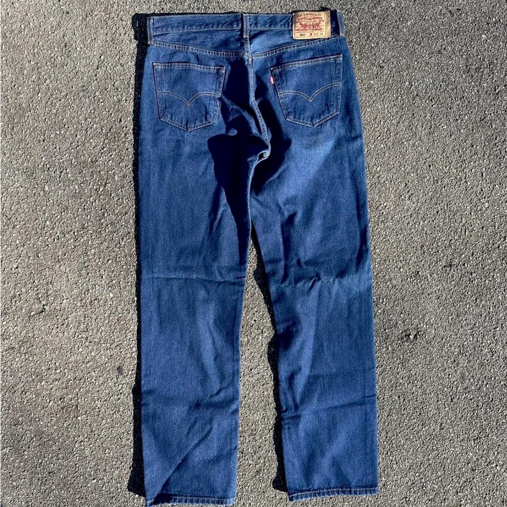 Vintage 90s 501 Dark Wash Straight Leg Levi’s 36x34 - Picture 2 of 5
